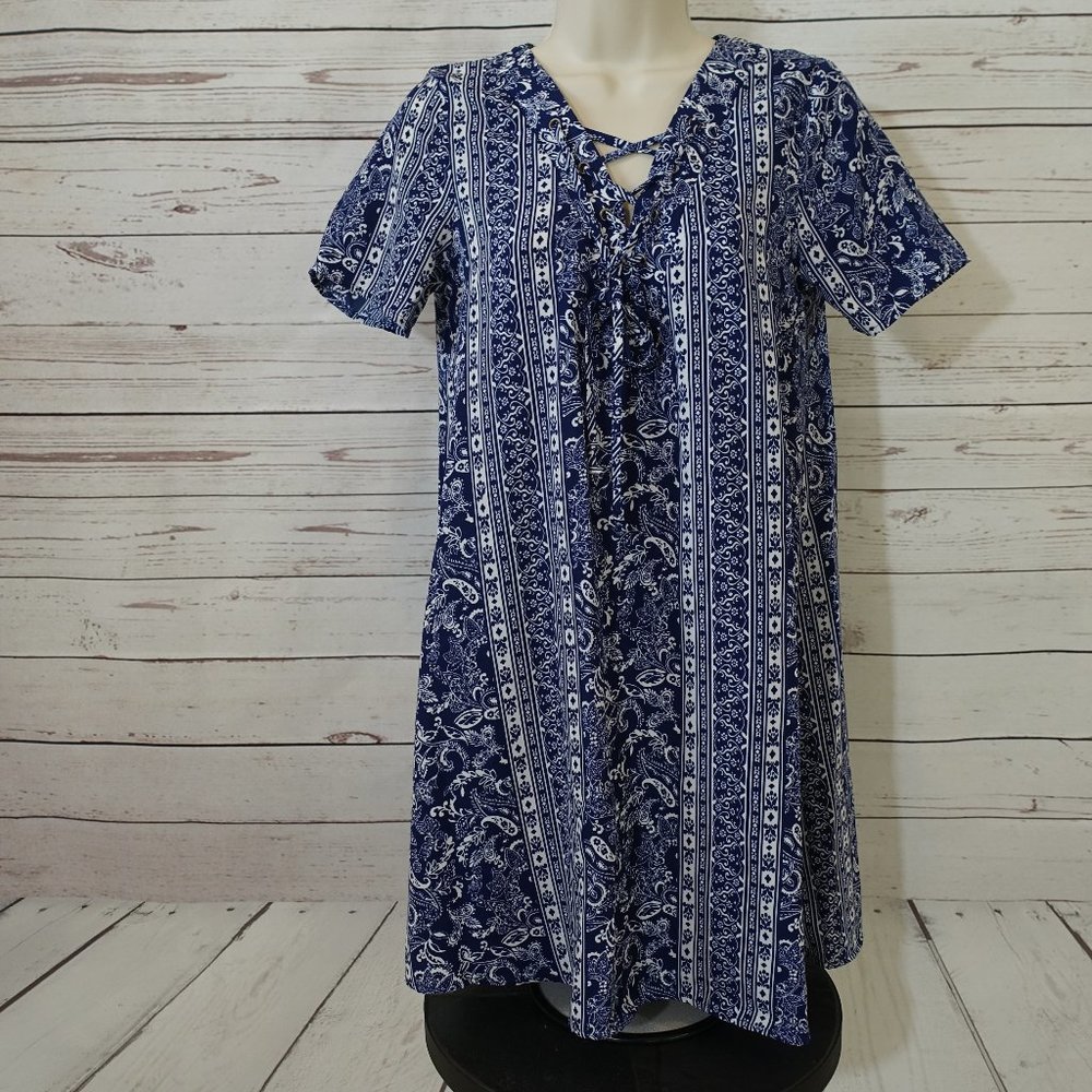 Women’s Everly Blue Paisley Print Summer Dress